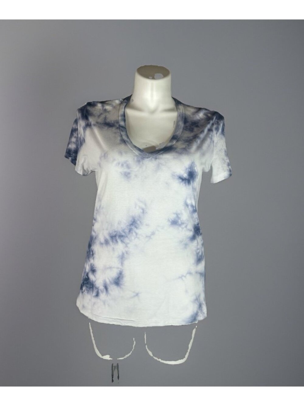 Universal Thread Purple White Tye Dye Size Large V-Neck Short Sleeve T-Shirt